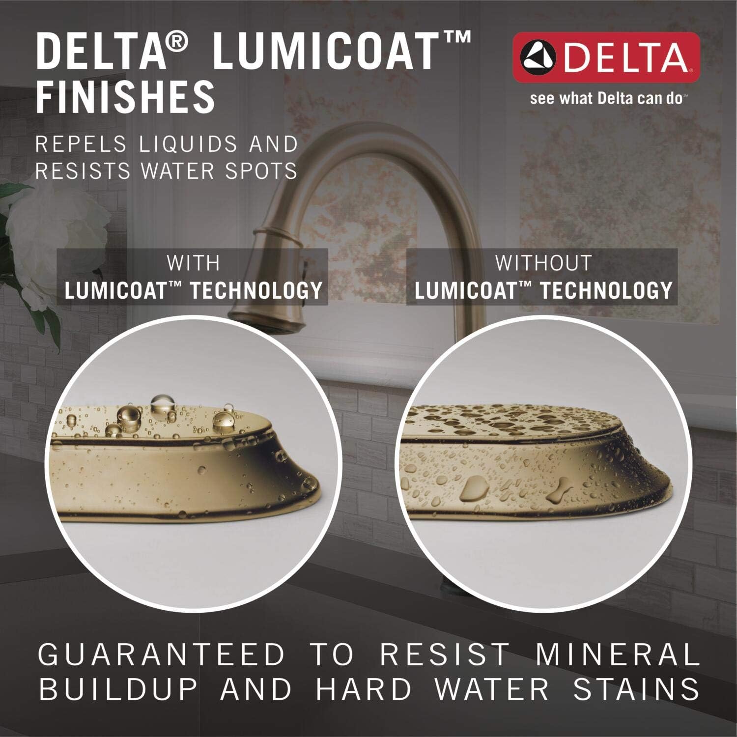 Delta Faucet Cassidy Gold Touch Kitchen Faucet with Pull Down Sprayer Q4944