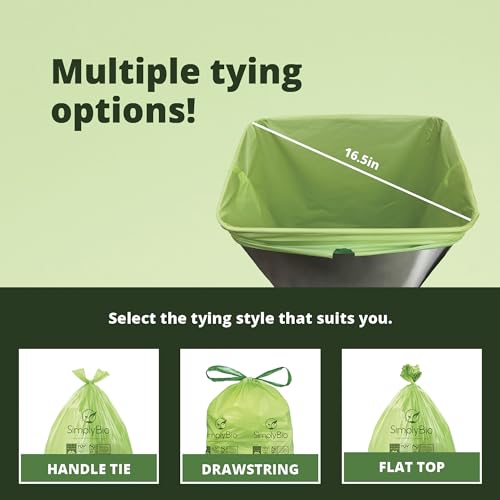 Simply Bio 13 Gallon Compostable Trash Bags, Heavy Duty Tall Kitchen K141628
