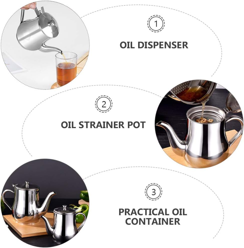 DOITOOL Stainless Steel Oil Strainer Pot with Removable Strainer T2305