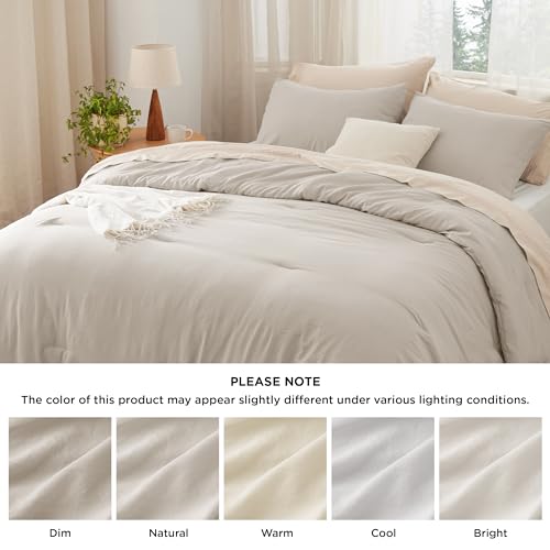 Bedsure Comforter Set, Prewashed Soft 3-Piece Bedding, Lightweight Comforter with 2 Pillowcases S37260