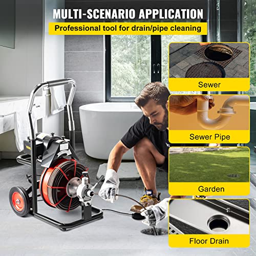 VEVOR Drain Cleaner Machine with Foldable Handle K15155
