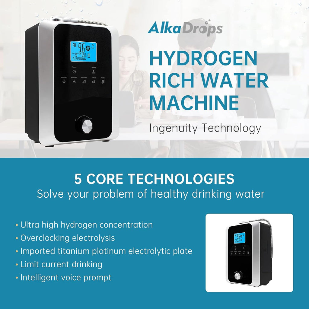 Water Ionizer and Purifier Machine, pH 3-11 Alkaline Acid Water, 11 Plate Electrode N60008
