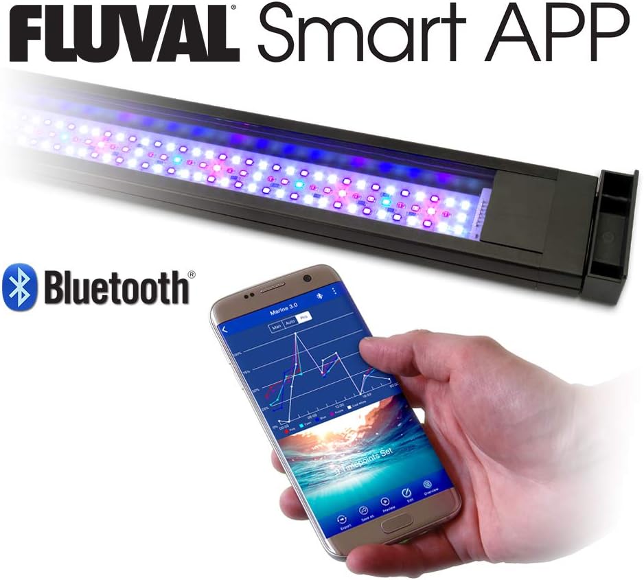 Fluval Flex 32.5 Marine Salt Water Aquarium Kit with LED Lights and Filtration System, Black U41606
