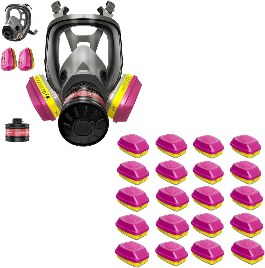 Gas Masks Survival Nuclear and Chemical With Filters 60923 and 40mm Filter Against Dust, Organic Vapor, Gases for Chemical Painting