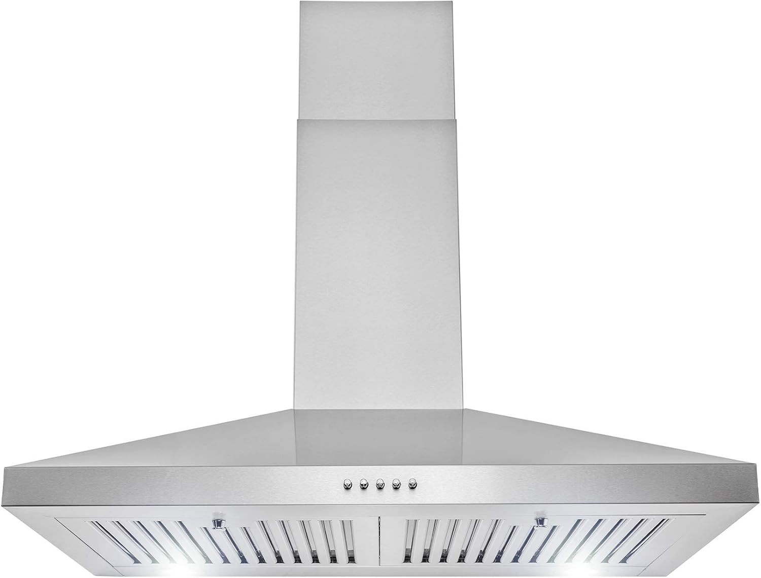 AKDY 30" Wall Mount Range Hood in Stainless Steel with LEDs, Push Control and Carbon Filters