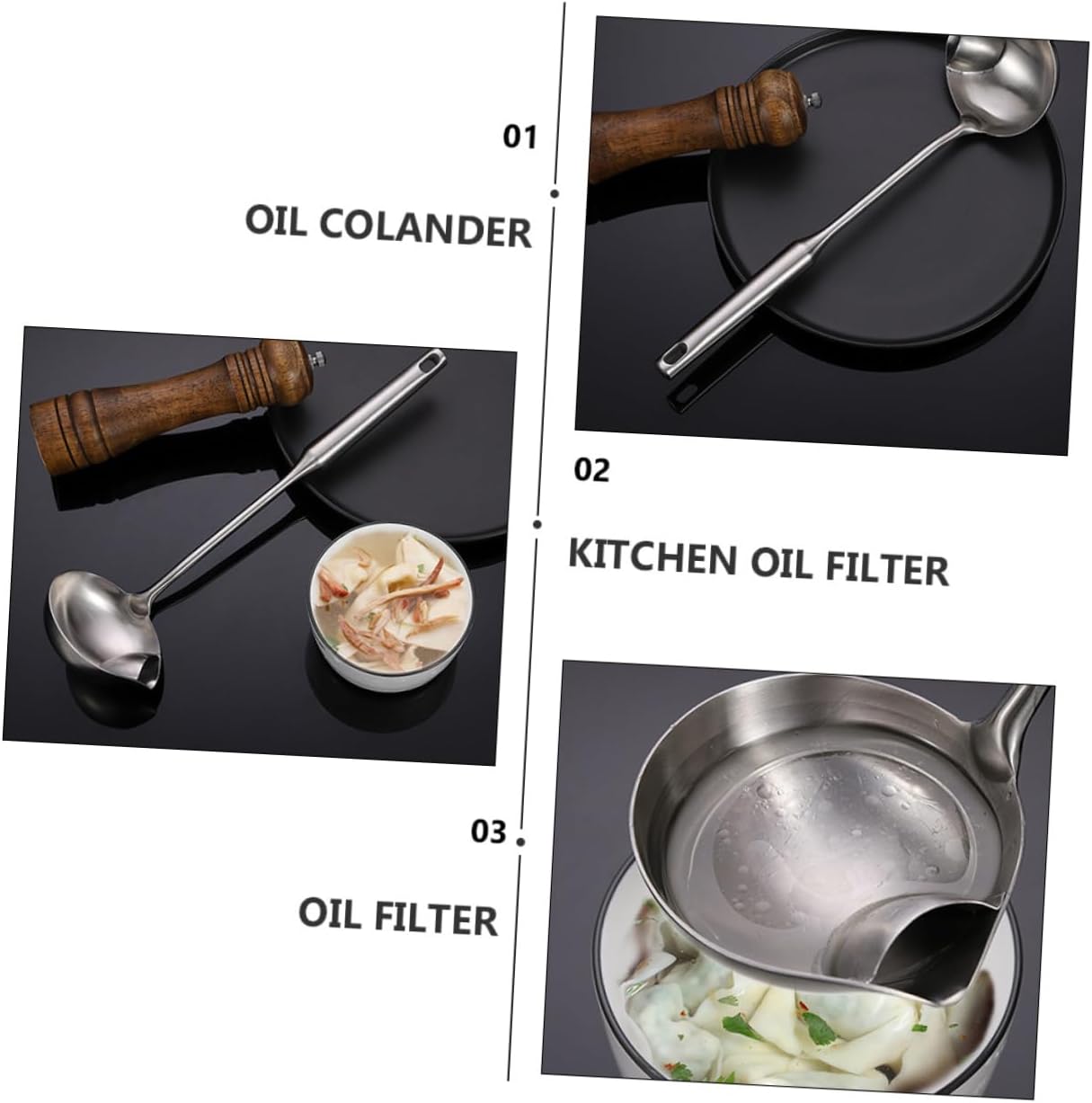 Stainless Steel Oil Separator Spoon with Fine Mesh T627992