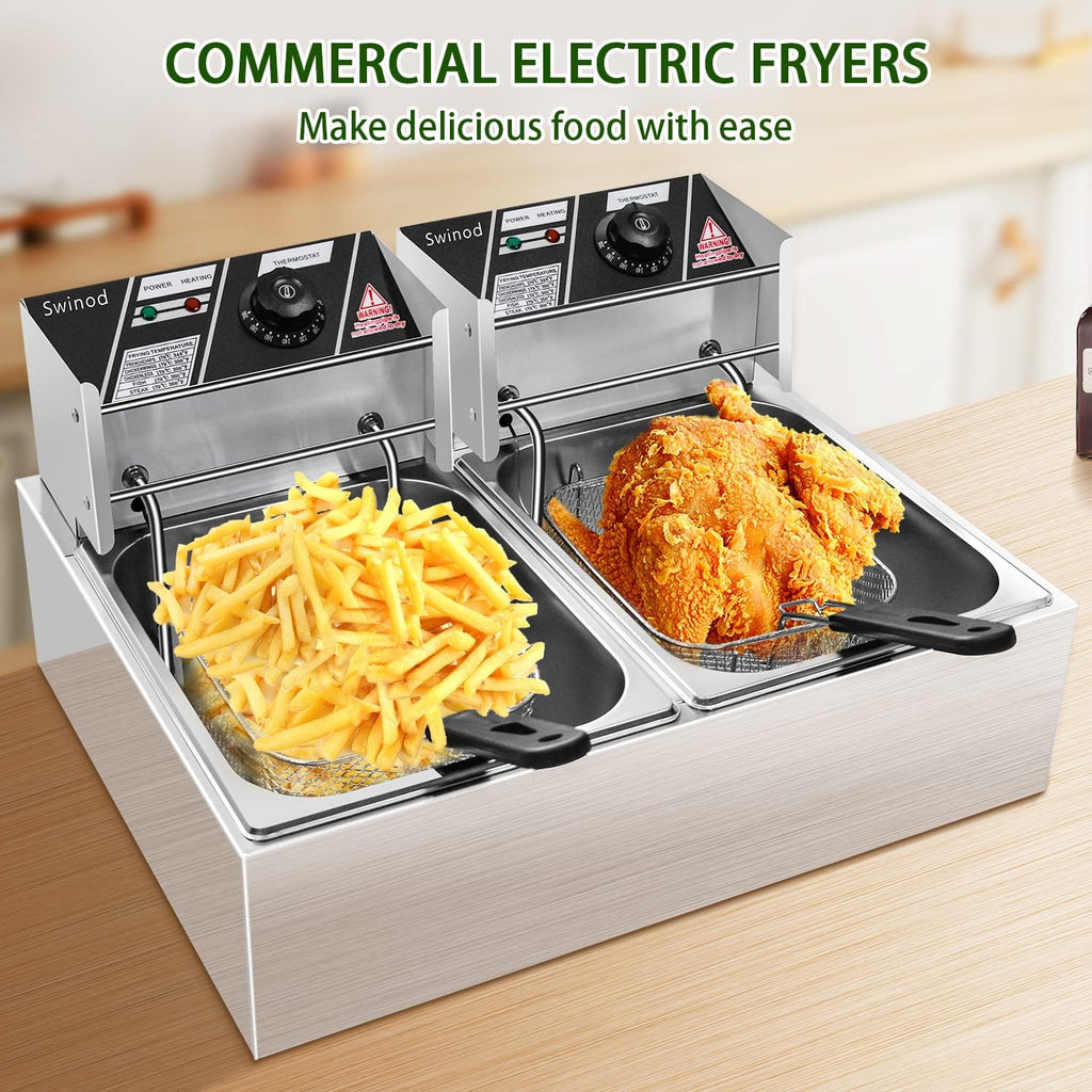 Commercial Deep Fryer with Basket 12L Adjustable Temperature K825478
