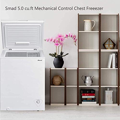 Smad Chest Freezer 10 Cu.Ft with 3 Removable Baskets and Lock, White P437514
