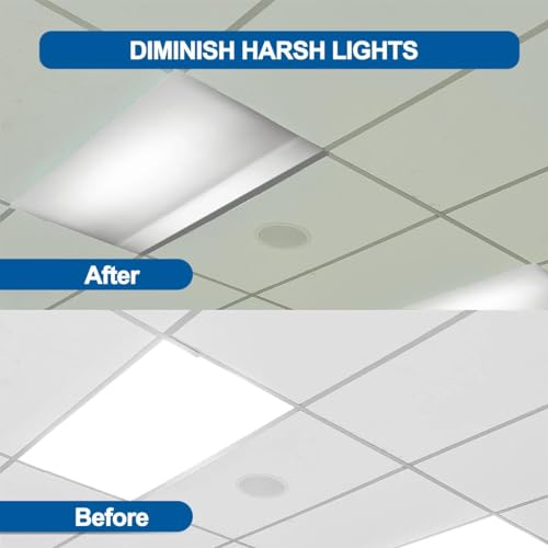 DERUINVAIO Fluorescent Light Covers for Ceiling, Yellow Abstract, 4' x 2' Magnetic L159104