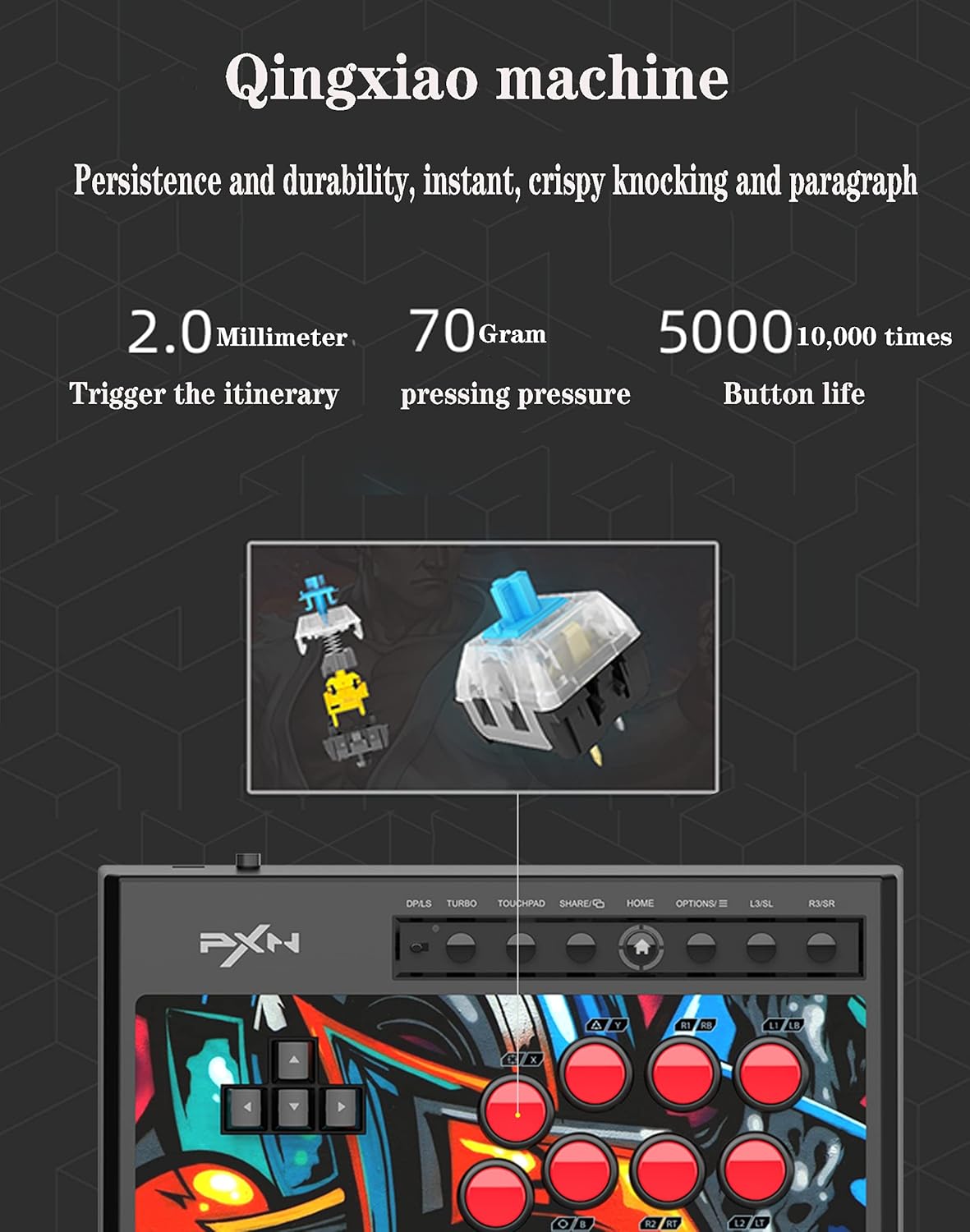 PXN-X8 Arcade Fight Stick Mechanical Controller for PC, PS3, PS4, Xbox, Switch O733556
