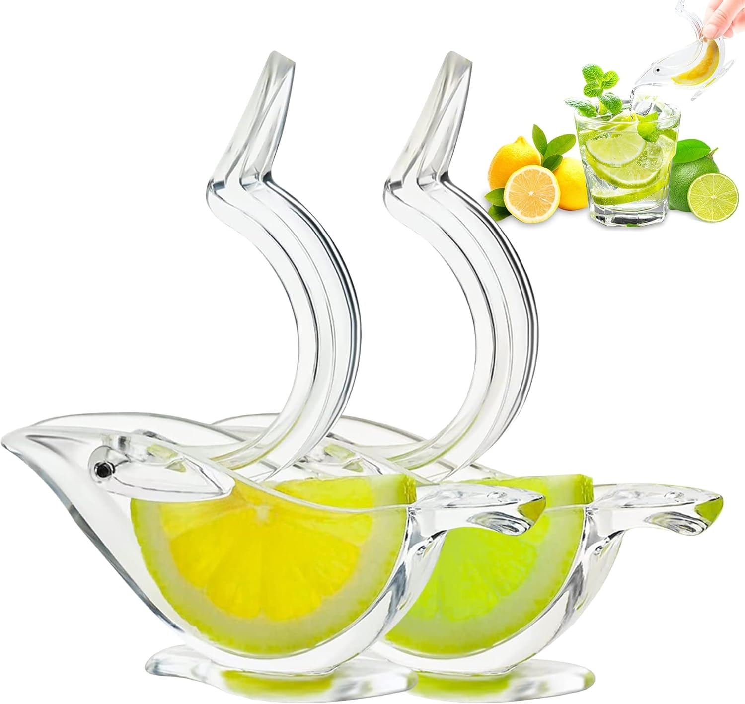 Lemon Squeezer Portable,Bird Lemon Squeezer Ergonomic,Citrus Juicer,Lemon Juicer Transparent,Lime Squeezer Easy to Clean,Hand Juicer For Squeezing Lemons, Oranges