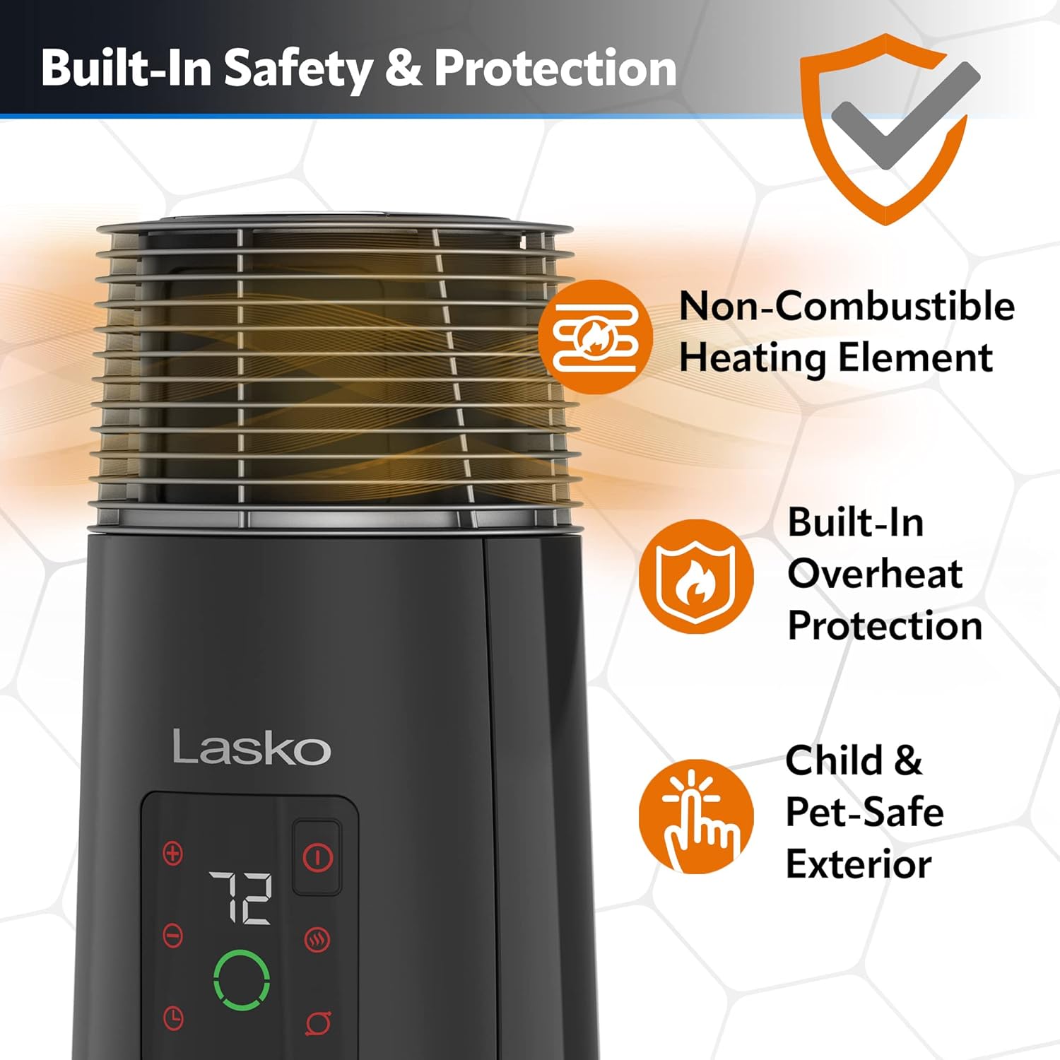 Lasko 360-Degree Oscillating Ceramic Tower Heater, 1500W, Black V144561
