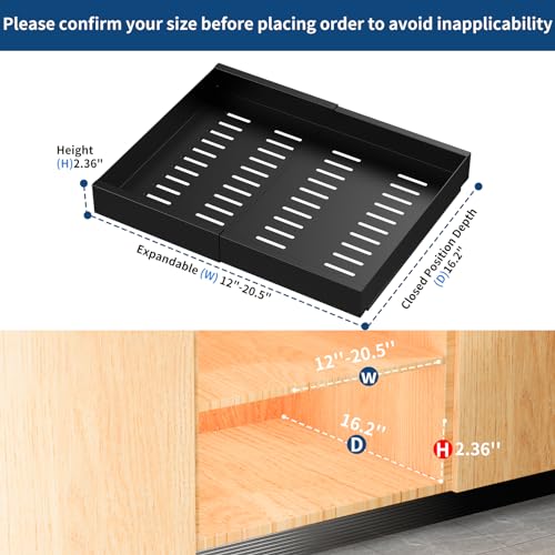 CHENDY Pull Out Cabinet Organizer, Expandable Heavy Duty Slide Out Drawers W24803