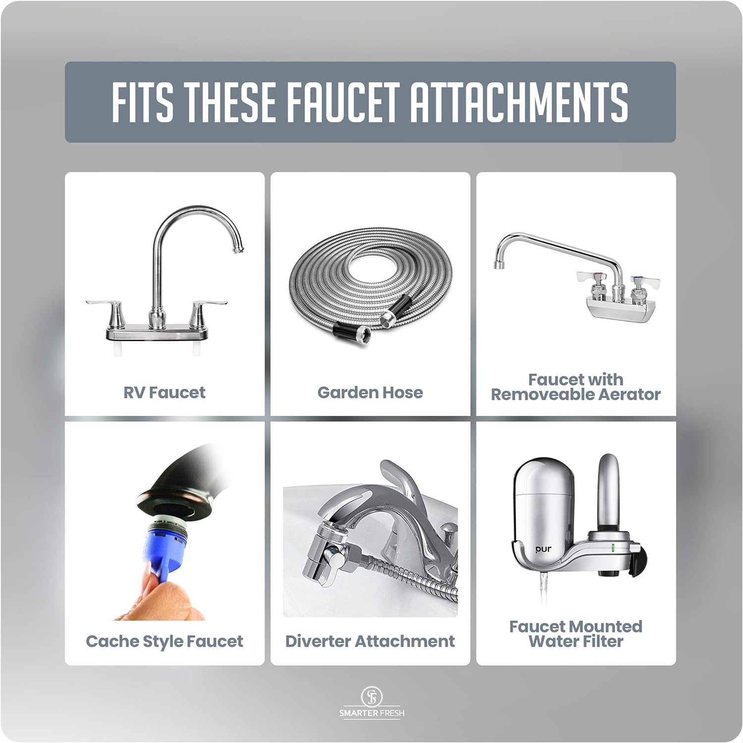 7-Piece Faucet Adapter Kit, Brass Aerator Adapter Set for Garden Hose & Water Filter Z139