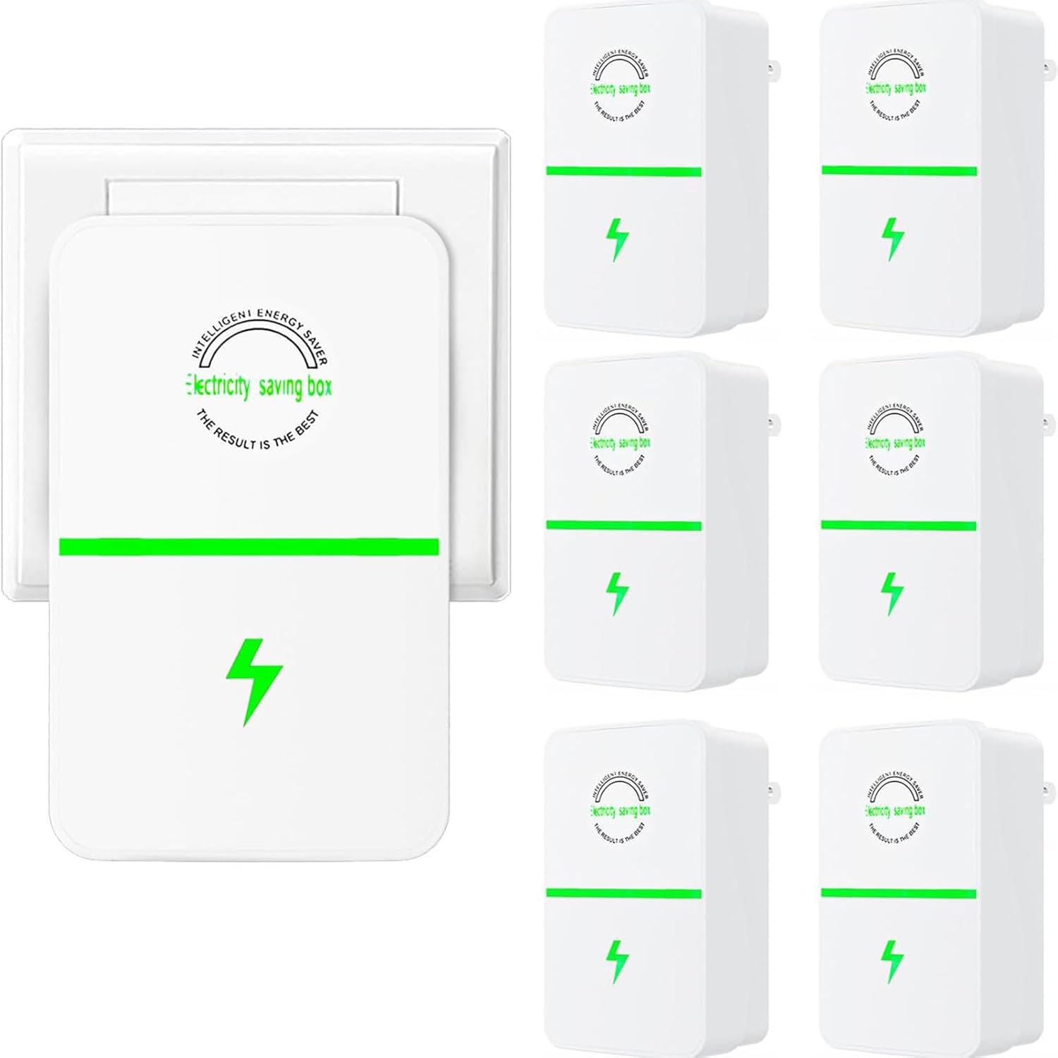 Power Saver Pro, Home Stop-Watt Energy Saving Device, Magic Power Saver Electricity Saving Box, High Efficiency Household Stable Voltage Device US Plug 6 Pack