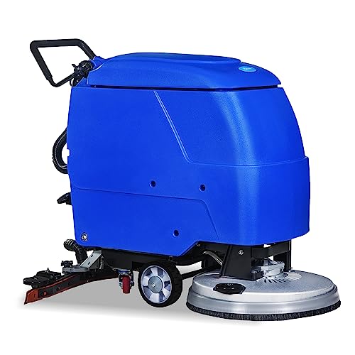 E-Macht Automatic Floor Scrubber Machine with Adjustable Handle,Commercial Cleaner Machine Walk Behind Heavy Duty Deep Full Powerbrush