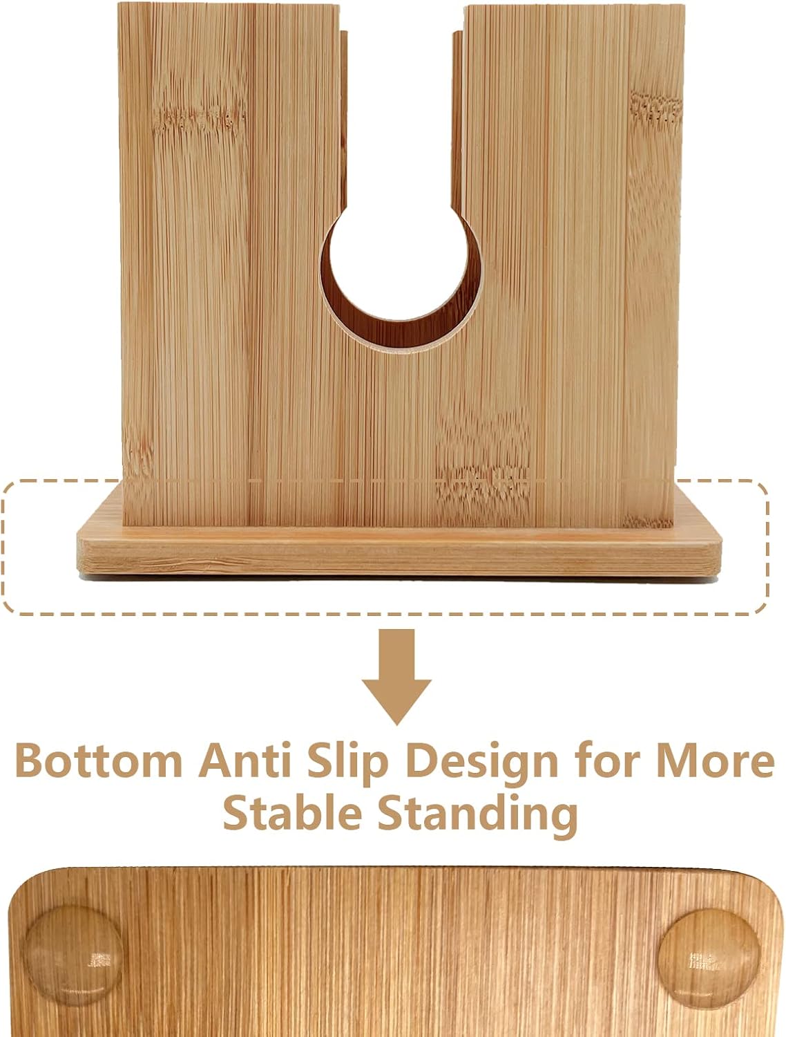 Bamboo Bagel Slicer with Anti-Slip Silicone Base M385