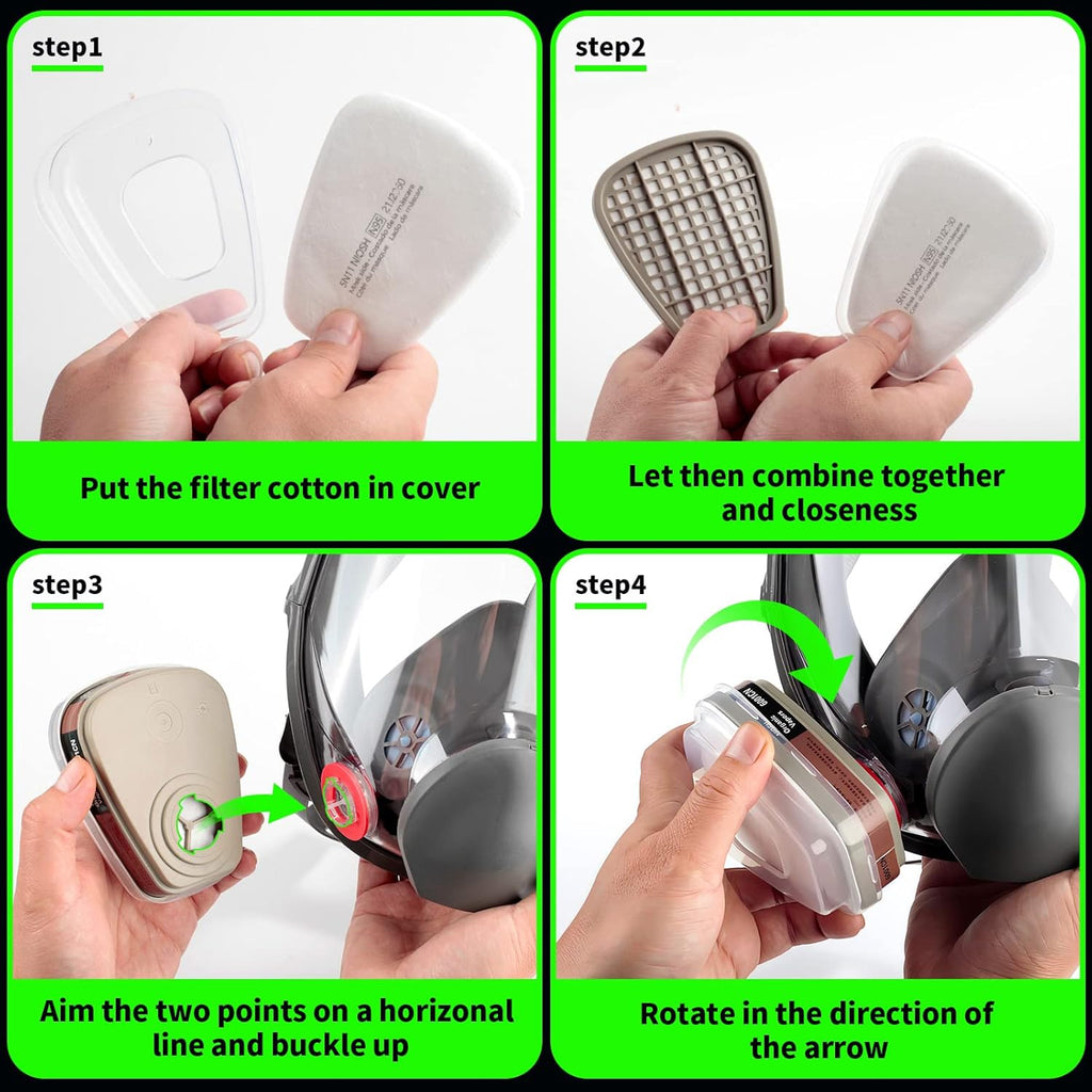 Full Face Respirator Mask with Filters, Reusable for Paint, Dust and Chemicals G666282