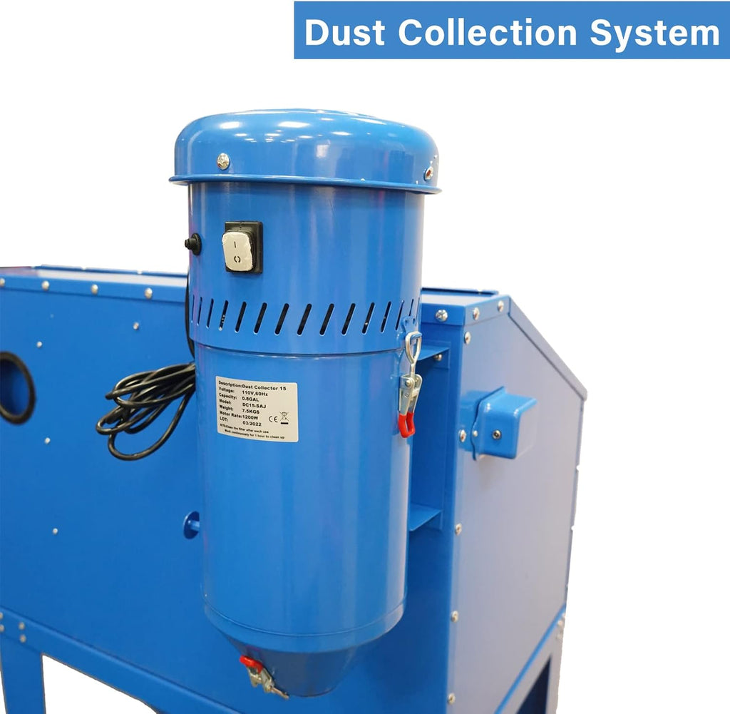 Abrasive Blast Cabinet 90 Gallon with Dust Collection Reclaimer T774
