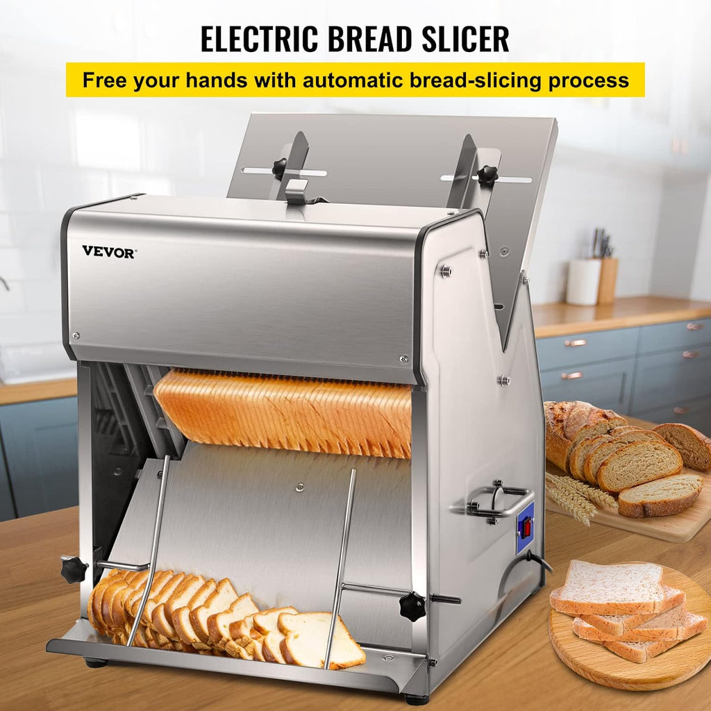 VEVOR Commercial Toast Bread Slicer 12mm Electric Bread Cutting Machine 110V H217