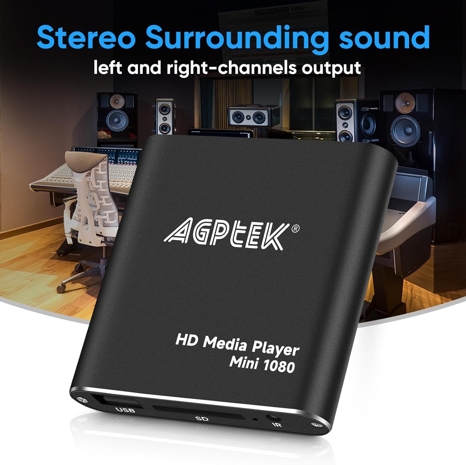 HDMI Media Player, Black Mini 1080p Full-HD for USB Drives and SD Cards O145