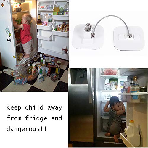 Fridge Lock with Key for Child Safety, White Y689