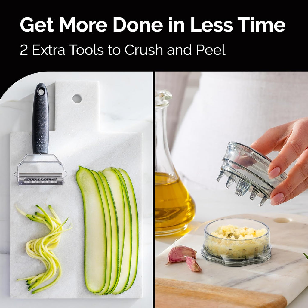 Stainless Steel Cheese Grater with Garlic Crusher and Handle Y3816