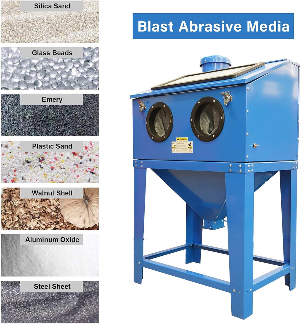 Abrasive Blast Cabinet 90 Gallon with Dust Collection Reclaimer T774