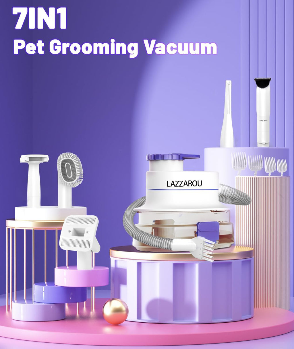 Pet Grooming Kit with Hair Vacuum, Blower & Clippers for Dogs Cats D5478