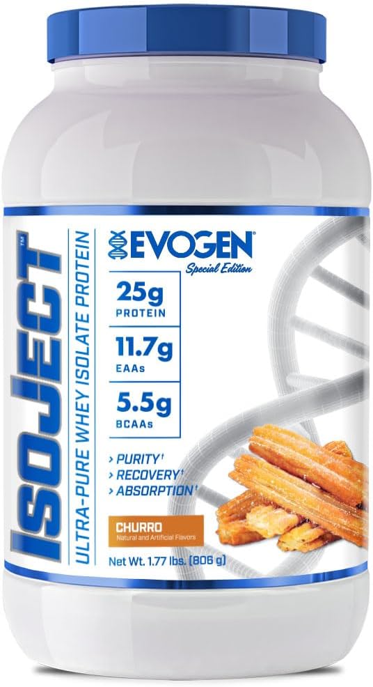 Evogen Isoject | Premium Whey Isolate Loaded with BCAA, EAA, Ignitor Enzymes, Recovery, Shakes, Smoothies (Churro)