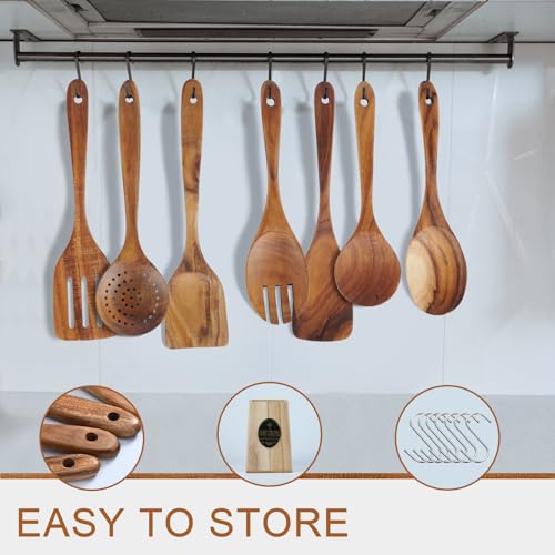 Natural Teak Wooden Spoons and Spatulas for Cooking X5653