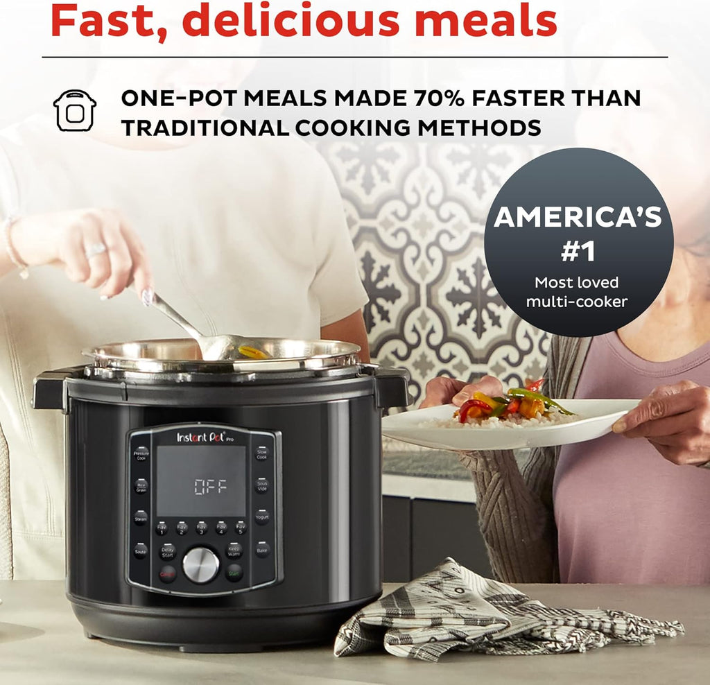 Instant Pot Pro 10-in-1 Pressure Cooker, 6 Quart, Tempered Glass Lid K23219