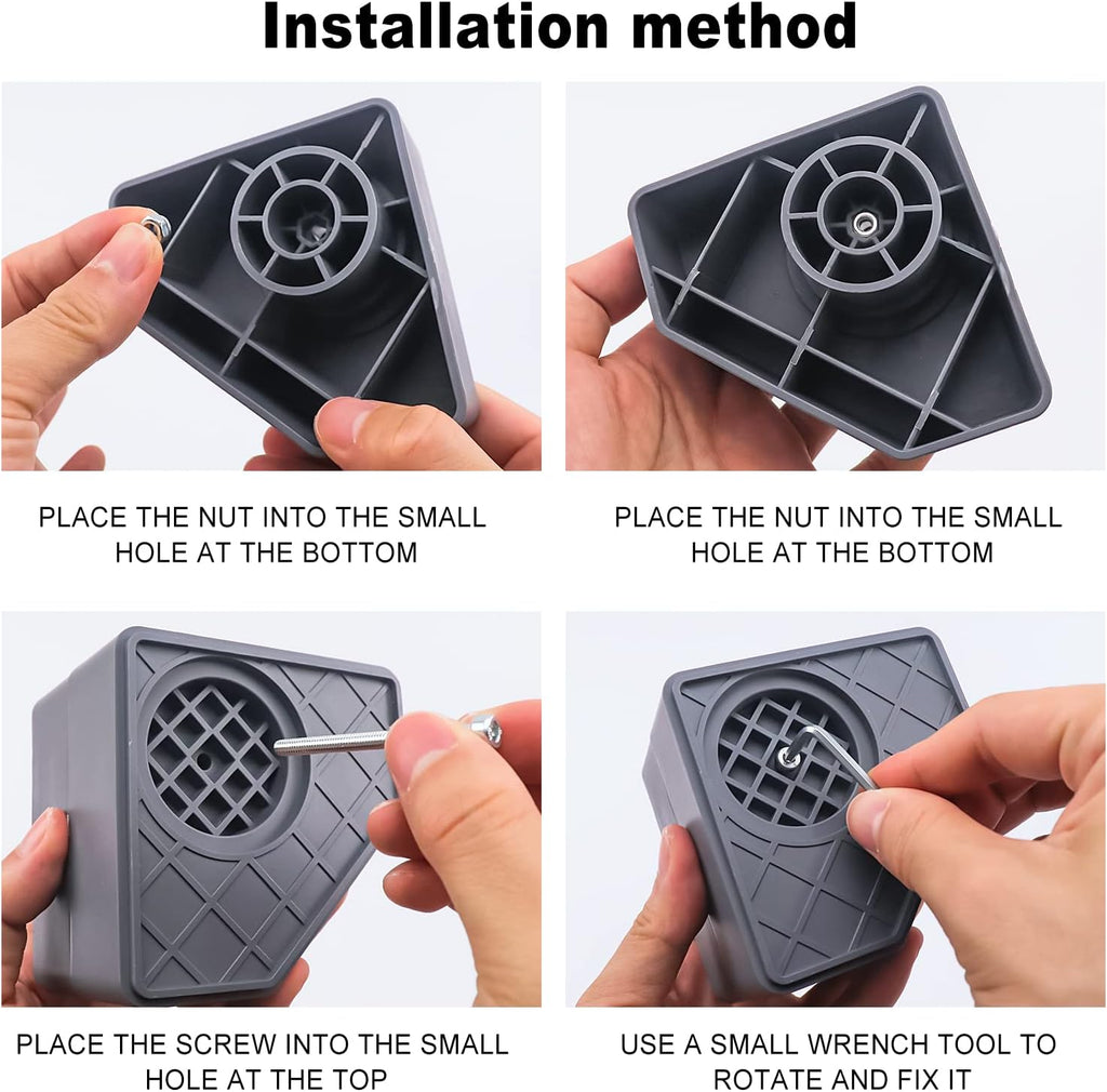 Anti Vibration Pad for Washing Machine Dryer, Non Slip Shock Absorbing Rubber Feet (Set of 8) X268488
