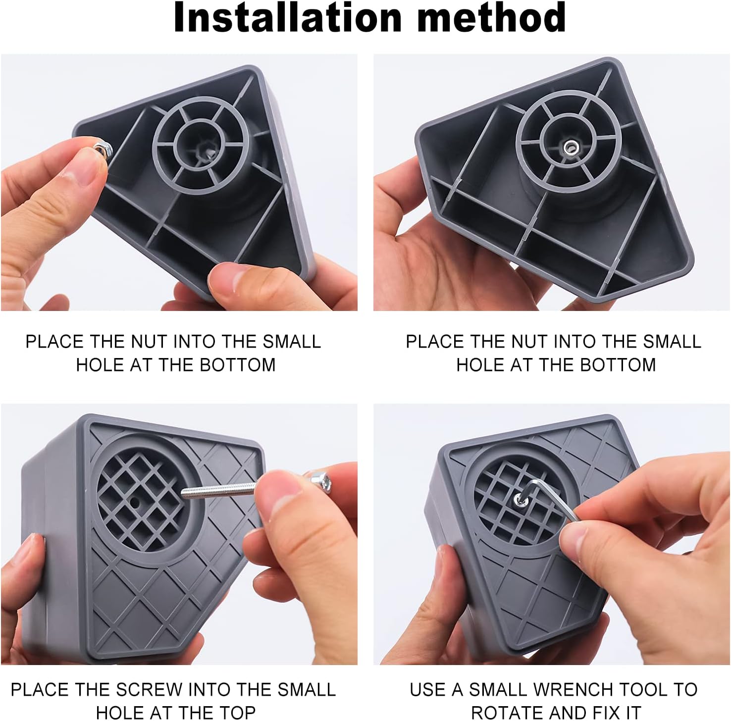 Anti Vibration Pad for Washing Machine Dryer, Non Slip Shock Absorbing Rubber Feet (Set of 8) X268488