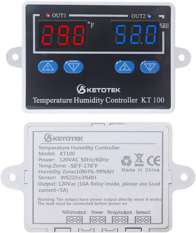 Digital Thermostat Module 120V Heating Cooling Humidification Dehumidification Control I41596