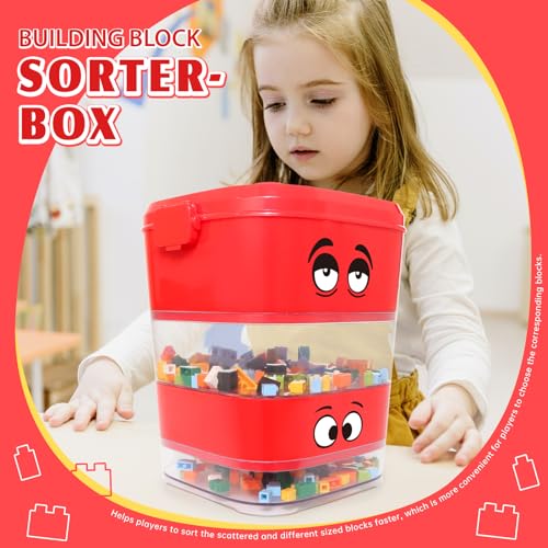 Toy Blocks Sorter Sifter, Portable Storage Brick Box for Lego Blocks F1191