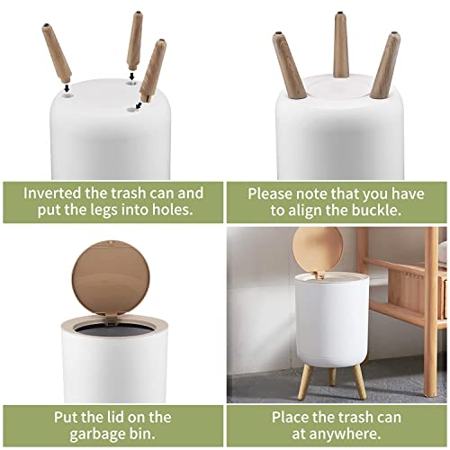 LGCZNWDFHTZ Small Trash Can with Lid for Bathroom Kitchen Office Diaper Pink Peonies P4967