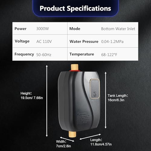 Mini Tankless Wall-Mounted Electric Water Heater Under Sink Q958