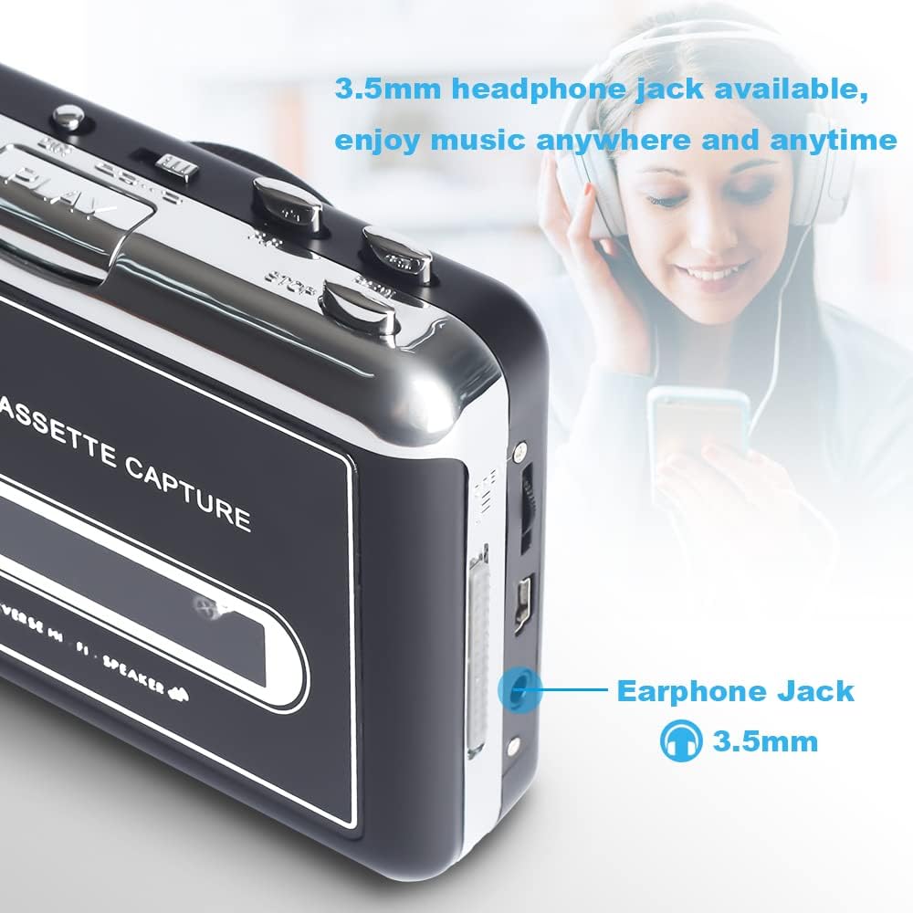 Portable Cassette Player with Speaker USB to MP3 Converter R582506
