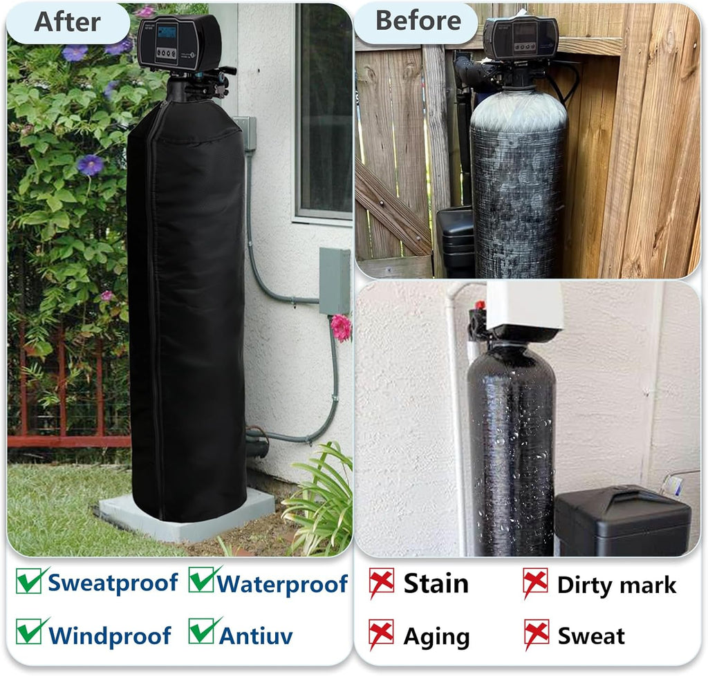 Outdoor Insulated Water Softener Tank Cover 13x54, Black J880206