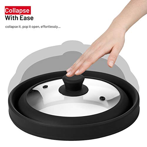 Microwave Glass Plate Cover Lid with Silicone Handle, 10.5 Inch O2876