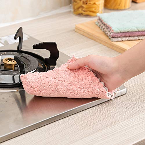 kimteny 12 Pack Kitchen Cloth Dish Towels, Absorbent Coral Velvet, Washable A1595
