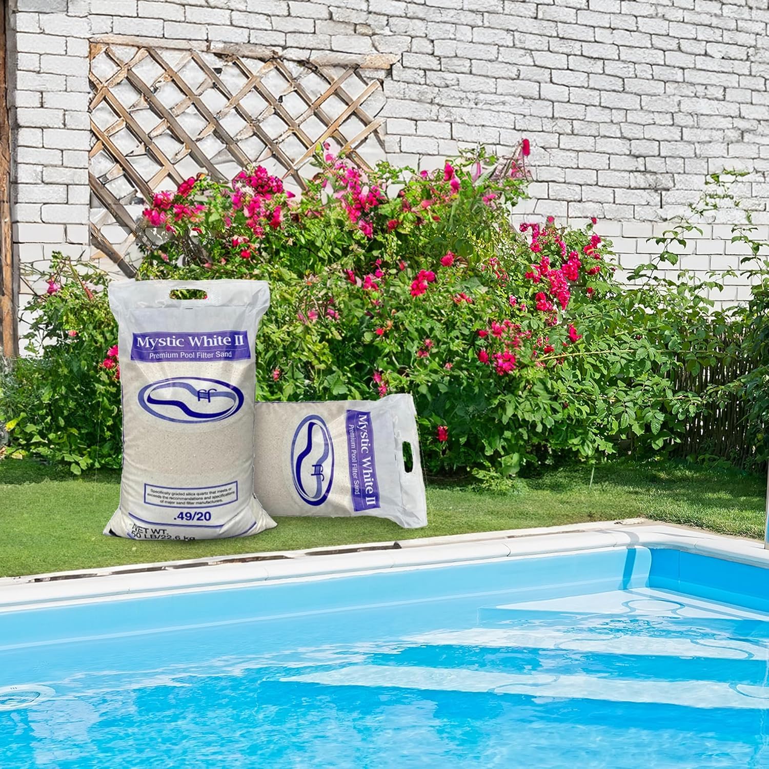 Mystic White II Swimming Pool Filter Sand Refill, 50 lb, 4 Pack B6370
