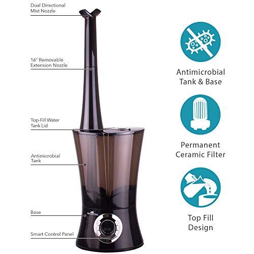 Air Innovations MH-901DA Top Fill Cool Mist Ultrasonic Humidifier, Black X61263