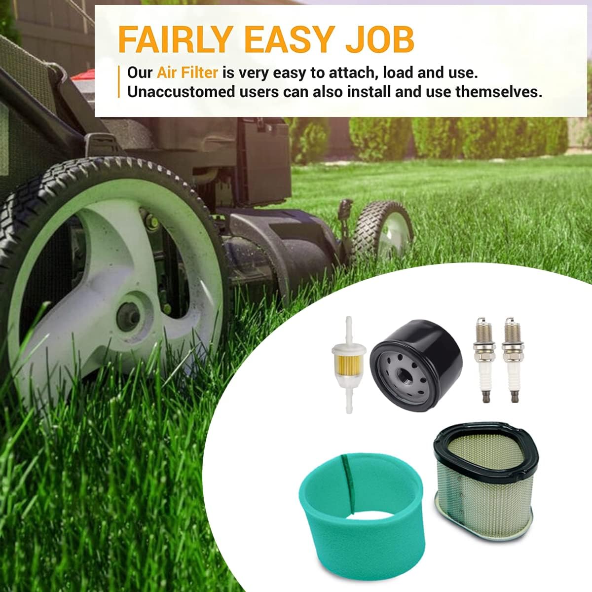 10-S Air Filter with Oil Filter Maintenance Kit for LT150 LT160 LX255 LX266 Lawn Mower Tractor U326265