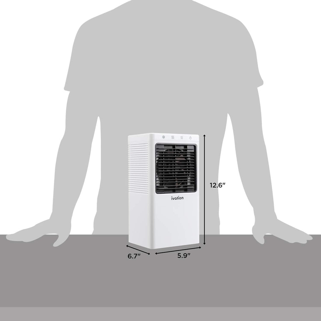Ivation Personal Mini Air Cooler, Portable USB Desktop Evaporative Fan Humidifier I7239