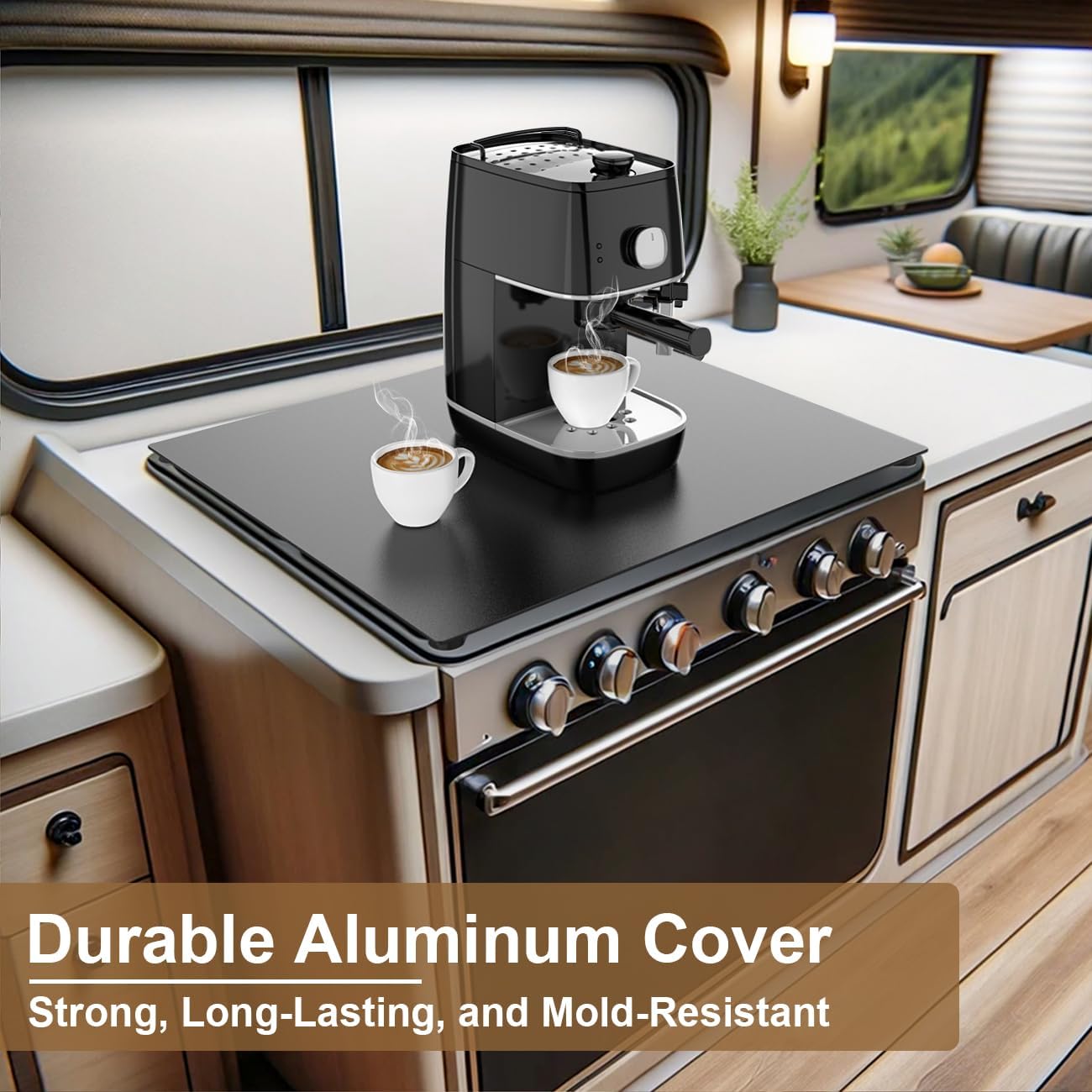 Aluminum RV Stove Top Cover & Gas Burner Board, Non-Slip, 19.6" x 17" Z445927