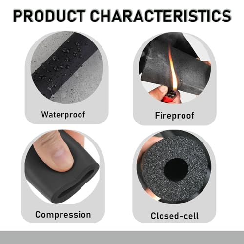 Flexible Pipe Insulation Foam Tube for AC Unit, 5.9ft Length J762763
