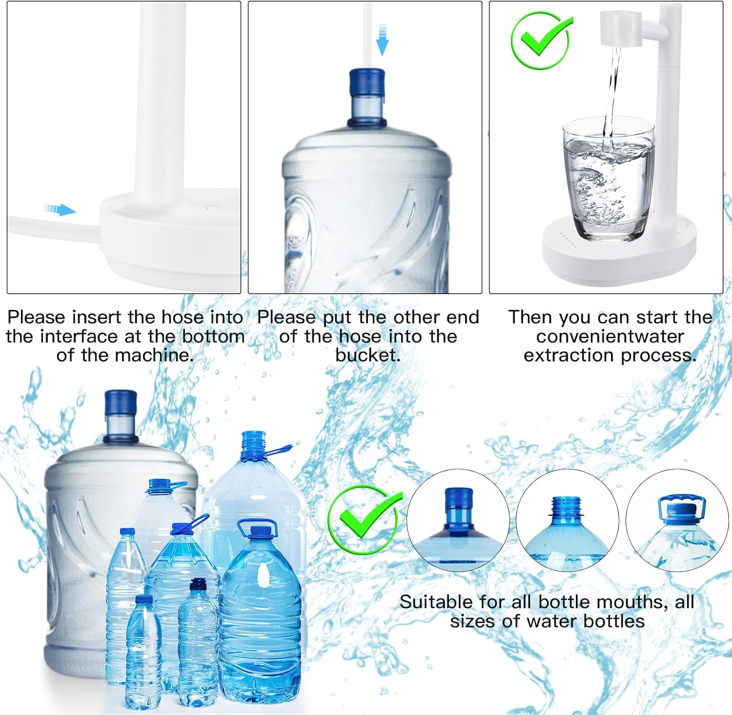 Desktop Water Dispenser for 5 Gallon Bottle, Automatic Pump E759