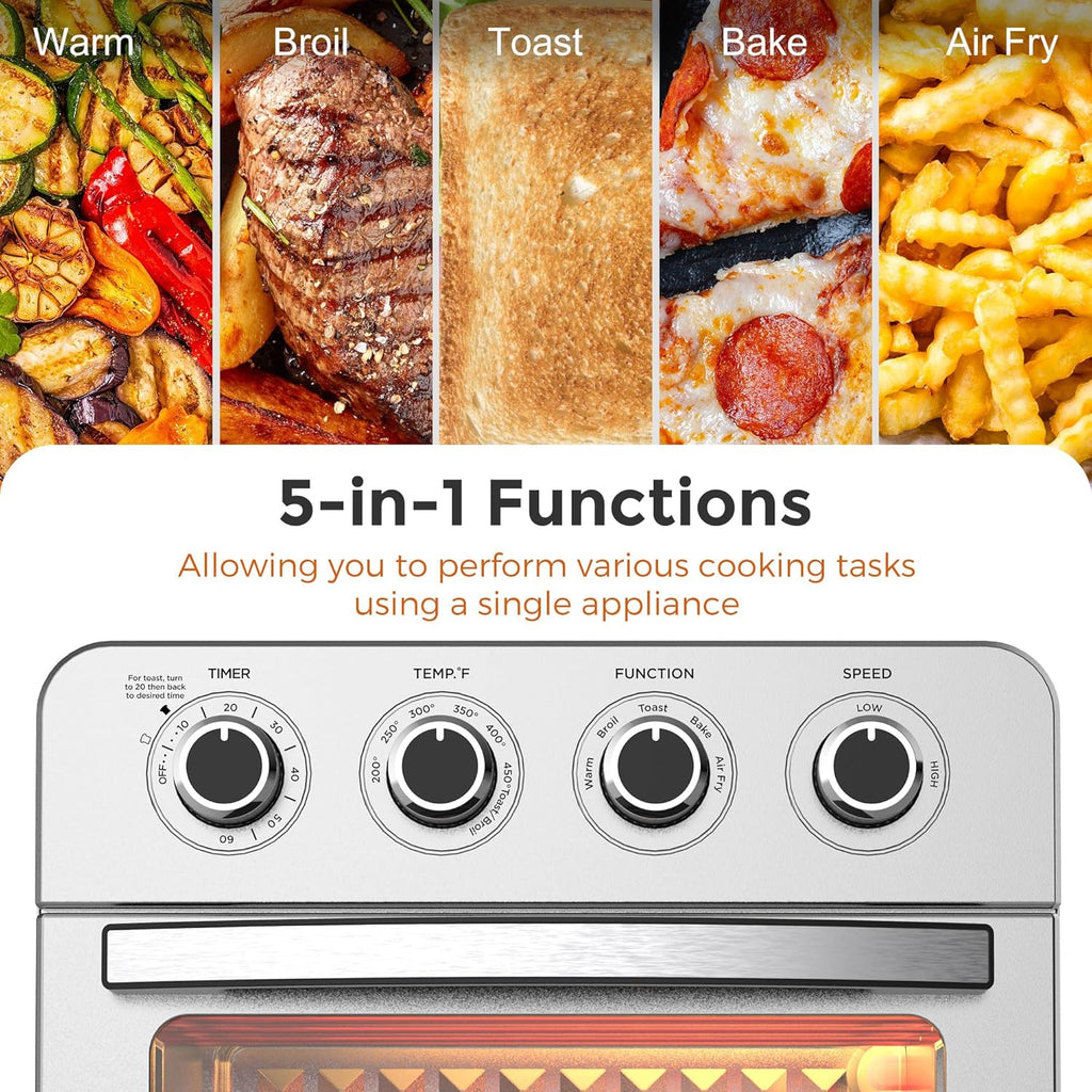 KitchenBoss Air Fryer Toaster Oven 24.3QT Stainless Steel Z9403